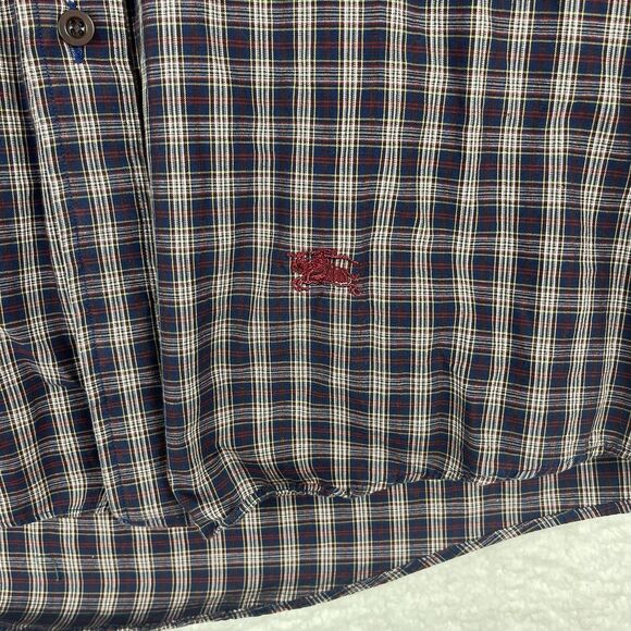 Vintage Burberrys of London Shirt Mens Large Brown Plaid Button Up USA Made - Picture 3 of 6